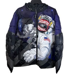 NWT Members Only Midnight Blue & Black Astronaut Puffer Jacket Size XL